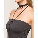 Bijuterii Femei CheapChic Rs Choker And V Wrap 2pc Choker Set Black Prt