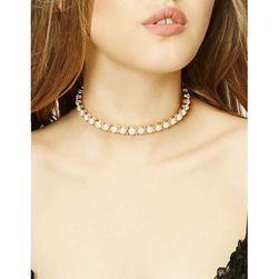 Bijuterii Femei Forever21 Faux Pearl Collar Necklace Goldcream