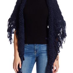 Accesorii Femei Collection Xiix Solid Fringed Yarn Triangle Scarf NAVY CHILL