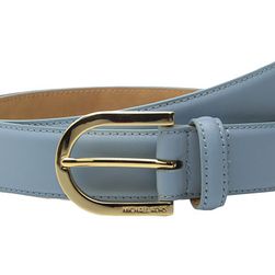 Accesorii Femei MICHAEL Michael Kors 32mm Feather Edge Dress Calf Belt with 7 Holes Vista Blue