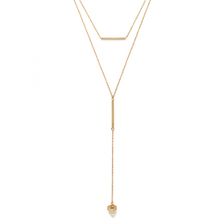 Bijuterii Femei Forever21 Faux Crystal Layered Necklace Goldclear