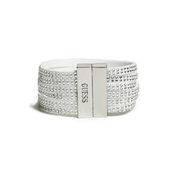 Bijuterii Femei GUESS Faux-Leather Rhinestone Cuff white