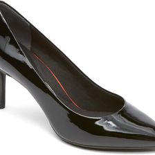 Rockport Total Motion Pointed Toe Plain Pump 75mm Black Patent