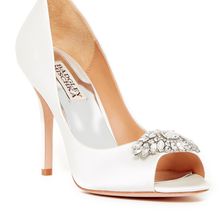 Badgley Mischka Lavender Embellished Pump- Wide Width Available WHITESATIN