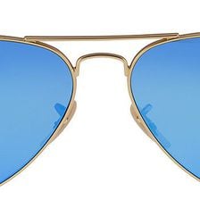 Ray-Ban Ray-Ban Aviator Metal Gold Frame Crystal Blue Mirrored Lenses Large Sunglasses N/A