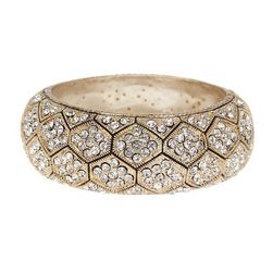 Bijuterii Femei Natasha Accessories Hexagon Crystal Hinge Bracelet GOLD