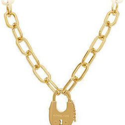 Michael Kors Gold-Tone Padlock Necklace N/A