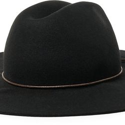 Ralph Lauren Floppy Wool Hat wiith Tie Black