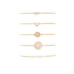 Bijuterii Femei Forever21 Ornate Charm Bracelet Set Goldclear
