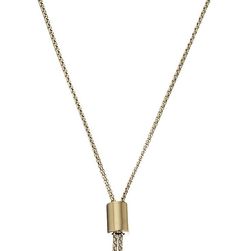 Michael Kors Dog Tag Pendant Necklace Gold/Mother-of-Pearl/Clear