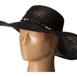 Accesorii Femei LAUREN Ralph Lauren Paper Straw Open Weave Tassel Beach Hat Black