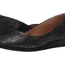 Incaltaminte Femei French Sole Zeppa Black Metallic Lizard