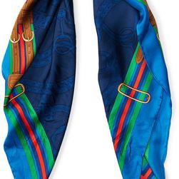 Ralph Lauren Claudia Silk Scarf Navy