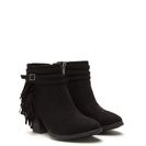 Incaltaminte Femei CheapChic Fringe Benefit Faux Suede Booties Black