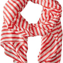 Kate Spade New York Winter Painterly Strip Oblong Scarf Geranium