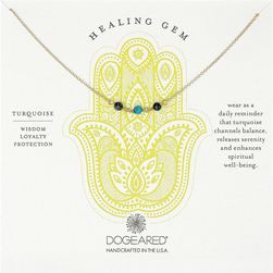 Dogeared Triple Healing Gem Turquoise Necklace Gold Filled