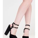 Incaltaminte Femei CheapChic 90s Baby Velvet Platform Chunky Heels Black