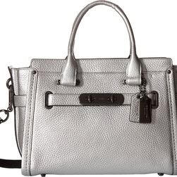COACH Pebbled Leather Coach Swagger 27 DK/Silver