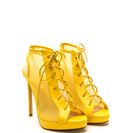 Incaltaminte Femei CheapChic Mesh In Love Lace-up Booties Yellow