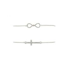 Bijuterii Femei Forever21 Cross Bracelet Set Silverclear