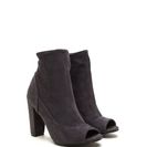 Incaltaminte Femei CheapChic Sassy Strut Chunky Peep-toe Booties Grey