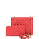 Accesorii Femei CheapChic So Smitten Quilted Bag And Wallet Coral