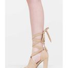 Incaltaminte Femei CheapChic Totally To Tie For Lace-up Chunky Heels Natural