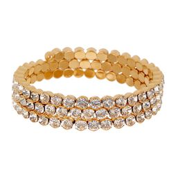 Bijuterii Femei Natasha Accessories Large Crystal Coil Bracelet GOLD