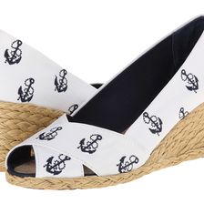 Ralph Lauren Cecilia White/Modern Navy (Anchor) Canvas Embroidered Critters