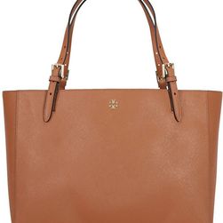 Tory Burch York Buckle Leather Tote - Luggage N/A