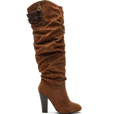 Incaltaminte Femei CheapChic No Slouch Chunky Faux Suede Boots Dkrust