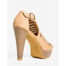 Incaltaminte Femei CheapChic Table-6 Say My Name Caged Bootie TaupeKhaki