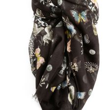 Alexander McQueen Night Obsession Shawl BLACK BEIGE