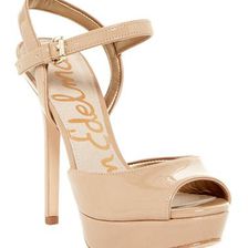 Incaltaminte Femei Sam Edelman Nadine Patent Platform Heel Sandal ALMOND