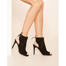 Incaltaminte Femei Forever21 Faux Suede Open-Toe Bootie Black