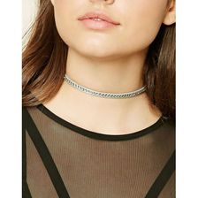 Bijuterii Femei Forever21 Faux Leather Rhinestone Choker Silverclear
