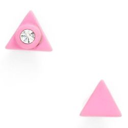 Bijuterii Femei Marc by Marc Jacobs Rubber Triangle Stud Earrings KNOCK OUT PINK
