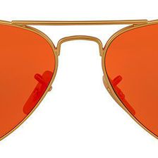 Ray-Ban Aviator Matte Gold Metal Brown Mirror Orange Non-Polarized Lenses 55mm N/A