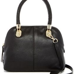 Cole Haan Benson Small Leather Dome Satchel BLACK