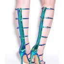 Incaltaminte Femei CheapChic Rule The Realm Holographic Heels Green