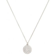 Bijuterii Femei Forever21 Round Rhinestone Pendant Necklace Silverclear