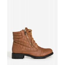 Incaltaminte Femei CheapChic Draw The Line Combat Boot Cognac