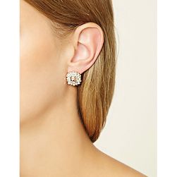 Bijuterii Femei Forever21 Ornate Faux Gem Stud Earrings Goldpeach