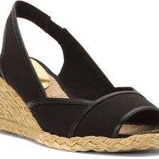 Ralph Lauren Catrin Black Canvas/Kidskin PU