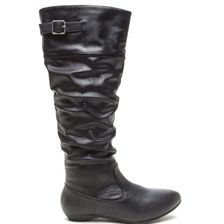Incaltaminte Femei CheapChic Strap \'em Up Slouchy Knee-high Boots Black