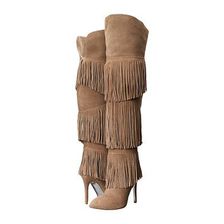 Incaltaminte Femei Chinese Laundry Chance Over the Knee Fringe Boot Grey
