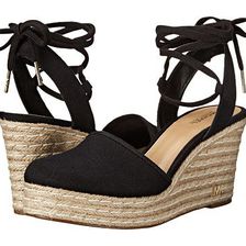 Incaltaminte Femei Michael Kors Margie Closed Toe Wedge Black Small Weave Canvas