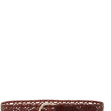 Steve Madden Leather Braided Pant Belt COGNAC