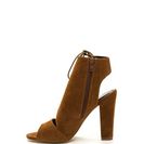 Incaltaminte Femei CheapChic Strong Angles Faux Suede Chunky Heels Mocha