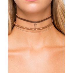 Bijuterii Femei CheapChic Triangle Stud 2pc Choker Set Brown